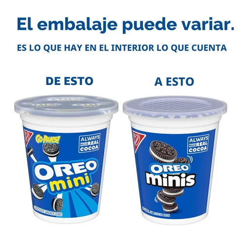 Miniatura 4 de OREO Minis - Galletas sándwich de chocolate, 12 tazas de aperitivos de 3.5 onzas