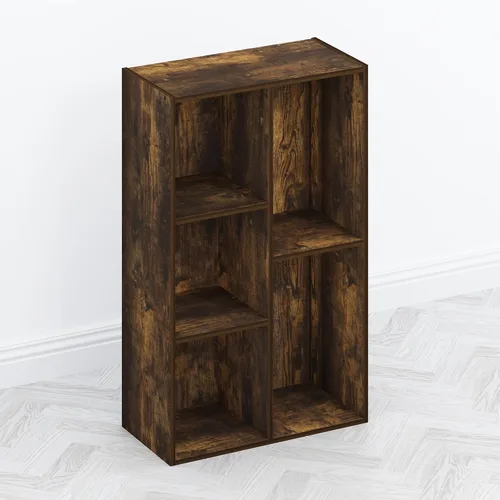 Miniatura 4 de Furinno TOMI - Estantería reversible de 5 cubos, 9.4 x 19.5 x 31.5 pulgadas, para sala de estar, dormitorio, oficina en casa, pino ámbar