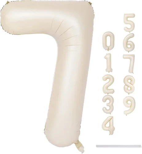 Miniatura 100 de Globo dorado champán con el número 5, globos de aluminio autoinflables grandes de 40 pulgadas del 0 al 9, globo de helio digital 5 dorado claro