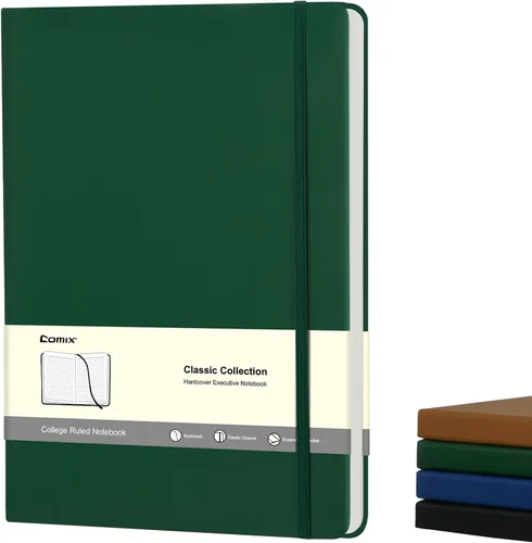 Miniatura 19 de COMIX Paquete de 3 cuadernos de diario rayados A4, 240 páginas, tamaño grande, 8.5 x 11 pulgadas, negro, cuadernos de tapa dura para hombres