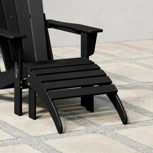 Miniatura 3 de WestinTrends Reposapiés otomano Adirondack para patio al aire libre, taburete de madera de polietileno para todo tipo de clima, ampliamente Negro