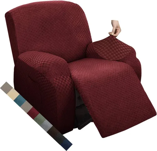 Miniatura 64 de MAXIJIN funda para sofá de 4 piezas, para sofás de 3 plazas, muy elástica, no se desliza, para perros, para mascotas, protector elástico de muebles