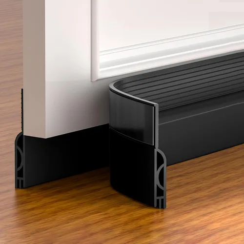 Miniatura 12 de Tope de corriente de puerta Pundin, barrido de puerta ajustable para la parte inferior de la puerta, sello de puerta inferior de silicona