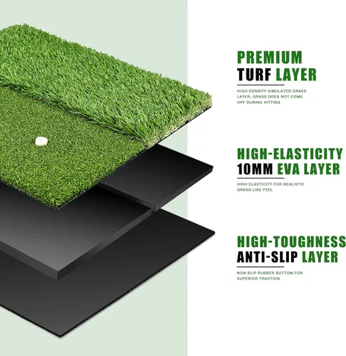 Miniatura 3 de Premium Golf Hitting Mat, 10mm Foam Padding with Rubber Backing Golf Mat, Golf Practice Mat for Indoor and Outdoor Training
