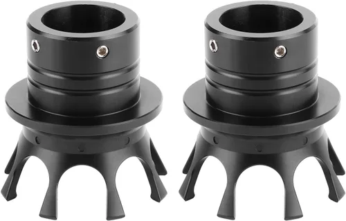 Miniatura 8 de Tapas de eje delantero para motocicleta CNC aleación de aluminio ajuste de precisión diseño de corona (negro) - 2 piezas