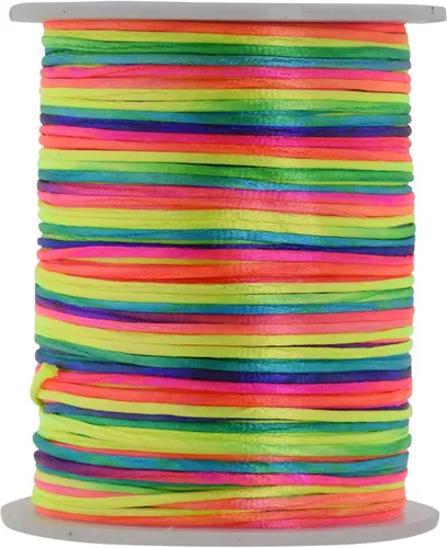 Miniatura 92 de Mandala Crafts Cordón de Satén de Nailon 2mm Cordón Rattail Champagne - 100 Yardas Cordón de Nailon Chino para Nudos Cordón de Seda Cola de Rata