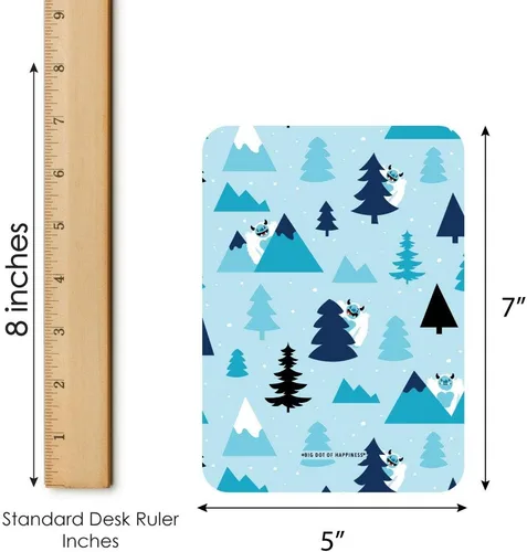 Miniatura 4 de Big Dot of Happiness Yeti to Party - Tarjetas de bingo y marcadores - Abominable Muñeco de nieve para fiesta o fiesta de cumpleaños - Juego de 18
