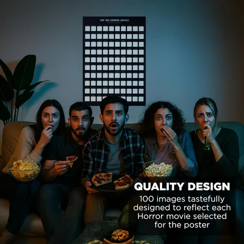 Miniatura 6 de Enno Vatti Póster de película de terror para rascar, las 100 mejores películas de terror con icónicas películas de terror, decoración de pared única