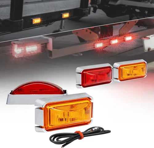 Miniatura 10 de TRUE MODS 2 piezas 2.5" Luz LED roja para remolque con bisel negro [DOT FMVSS 108] [SAE P2PC] [montaje superficial] [impermeable IP67] luces de Rojo