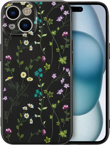 Miniatura 107 de RALEAVO Funda Floral para iPhone 12, Cubierta de Silicona Líquida con Bonito Patrón de Rama de Flores para Niñas y Mujeres, Funda Protectora de Goma