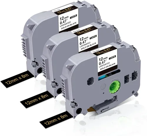 Miniatura 15 de Paquete de 3 cintas TZ de 0.47 pulgadas de repuesto para Brother TZe-131 TZ-131 P Touch cinta de etiquetas de 0.47 pulgadas laminada negra sobre