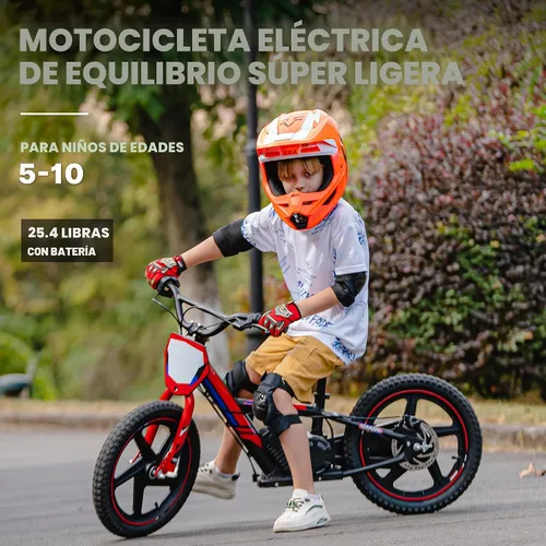 Miniatura 2 de Bicicleta eléctrica ligera AIII para niños, motocicleta eléctrica de 170/340W hasta 10/12MPH, batería desmontable de 24V, bicicleta de equilibrio