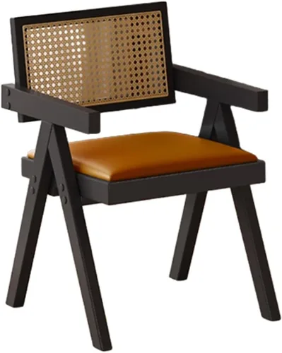 Miniatura 59 de YVYKFZD Juego de sillas de comedor de ratán, sillas de comedor de madera, sillas de cocina con respaldo tejido, sillón tapizado, silla auxiliar