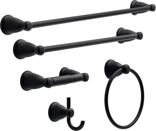 Miniatura 15 de Franklin Brass Kinla Juego de accesorios para toallas, cromado pulido, accesorios de baño, KIN5PC-PC Cromo pulido