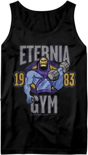 Masters of The Universe He-Man Skeletor Eternia Gym 1983 Image - Camiseta de manga corta para adultos, Negro -