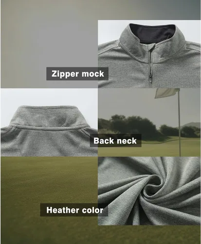 Miniatura 5 de Long Sleeve Golf Shirt Men 14 Zip Pullover Mens Long Sleeve Sun Protection Shirts UPF 50 Lightweight Athletic Pullover