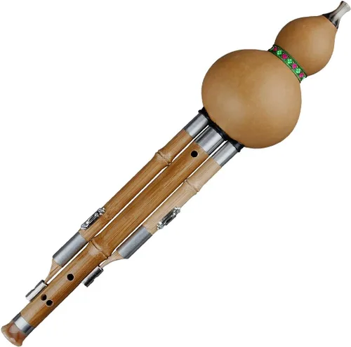 Miniatura 2 de C/b-flat Llave Imitación Phyllostachys sulphurea Bamboo Cucurbit Flauta Hulusi Instrumento musical tradicional Instrumento de viento (llave C)