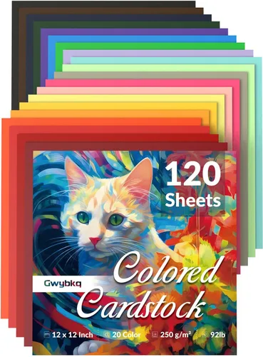 Miniatura 8 de Papel de cartulina con purpurina de 12 x 12 pulgadas, 92 libras, papel con purpurina de 92 libras, 60 hojas para álbumes de recortes, fabricación