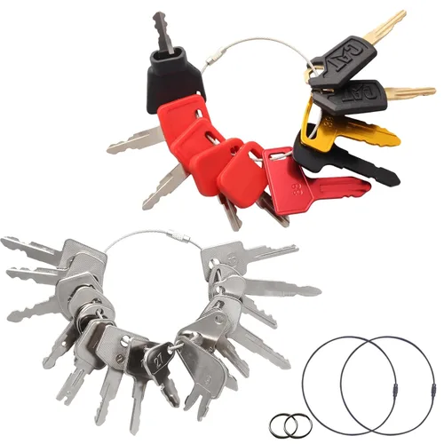 Miniatura 10 de Juego maestro de llaves de equipo pesado, 11 contratista excavadora topadora minicargadora, montacargas, rodillos para montacargas, fundas para JCB