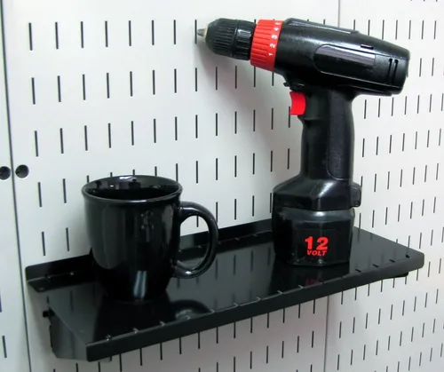 Miniatura 6 de Wall Control KT-200-DLX B Panel de Almacenamiento Ranurado Surtido de Ganchos Deluxe, Negro y ASM-SH-1606 B Conjunto de Estante Profundo