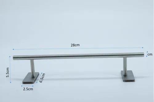 Miniatura 4 de LEEFAI Riel de diapasón obstáculos 11.0x2.2 in - Mini patineta redonda de acero inoxidable para rampas de diapasón y parque
