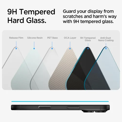 Miniatura 4 de Spigen Protector de pantalla de vidrio templado [GlasTR EZ FIT - Privacidad] Diseñado para iPhone 16 Plus/iPhone 15 Plus [2 unidades]