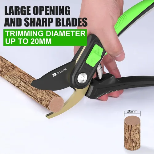 Miniatura 6 de Tijeras de podar de derivación de 8.5 pulgadas, tijeras de jardinería, podadoras, herramientas afiladas de revestimiento de teflón SK5 con tira