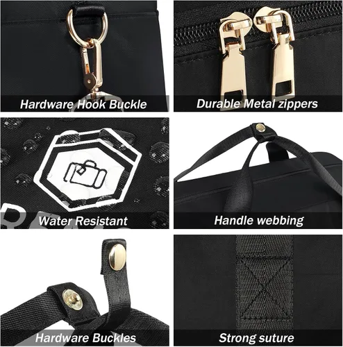 Miniatura 5 de Bolsas de viaje para mujer, bolsas de fin de semana, bolsa de lona para mujer, A-Negro, Simple y a la moda, Beis