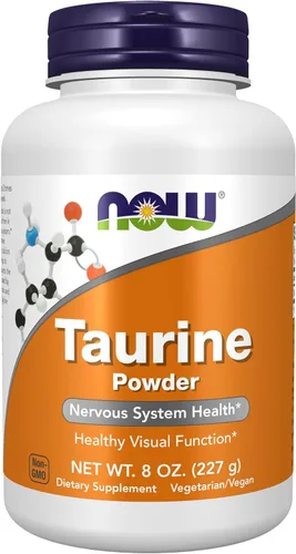 NOW Foods Suplementos, polvo puro de taurina, salud del sistema nervioso*, aminoácidos, 8 onzas