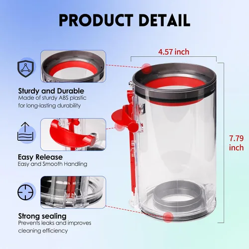 Miniatura 3 de Caja de Polvo de Repuesto Compatible con Dyson V11 Animal, V11 Extra, V11 Torque Drive, V15 Detect, SV14, SV15, SV22 Limpiadoras Inalámbricas