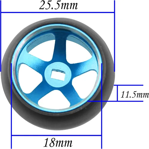 Miniatura 4 de Paquete de 4 neumáticos de plástico de 0.984 in x 0.433 in 1/28 con llantas de metal compatibles con Wltoys K969 K989 P929 Kyosho Mini-Z Mini-Q 1/28