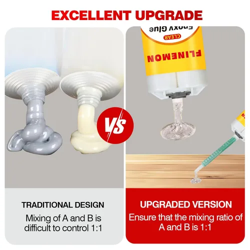 Miniatura 3 de Pegamento epoxi de 30 minutos, adhesivo de resina epoxi transparente, soldadura líquida resistente, 2 partes de adhesivo epoxi para reparar