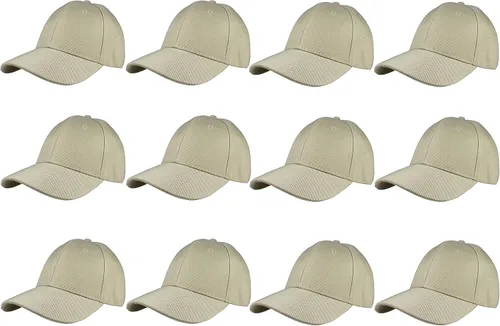 Miniatura 70 de Gorras de béisbol con correa trasera ajustable, lisas, negras, 12