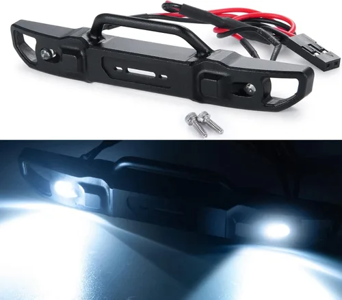 MORLORDY Parachoques delantero RC con protección del cuerpo de luces para 1/24 RC Crawler Car SCX24 actualizaciones Bronco AXI00006 Accesorios