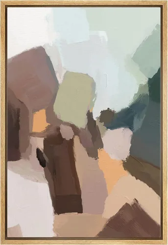 Miniatura 9 de MUDECOR Impresión en Lienzo Enmarcado Arte de Pared Pincelada Floral Abstracta en Tonos Neutros Cálidos Tonos Terrosos Ilustraciones Minimalismo