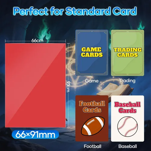 Miniatura 5 de 1000 unidades de fundas rojas para cartas, protectores de cartas mate, fundas para cartas coleccionables aptas para MTG, TCG y cartas deportivas Rojo