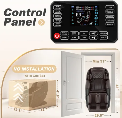 Miniatura 2 de FURNIMAT Silla de masaje de cuerpo completo, silla de masaje Shiatsu 3D SL-Track de gravedad cero con control AI, escaneo corporal, bolsas de aire