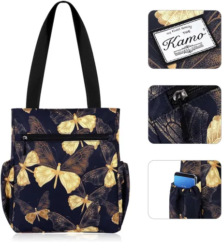 Miniatura 4 de KAMO - Bolsa de viaje con diseño floral, impermeable, ligera, para senderismo, yoga, gimnasio, natación, viajes, playa