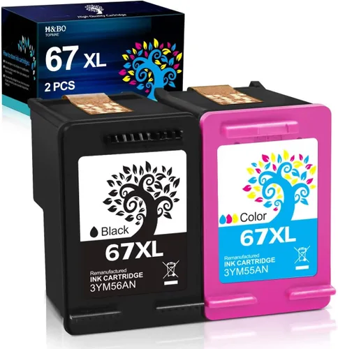 H&BO TOPMAE Cartucho de tinta remanufacturado de repuesto para HP 67 67XL cartucho de tinta para impresora Envy Pro 6055 6455e 6055e 6452 6052 6075