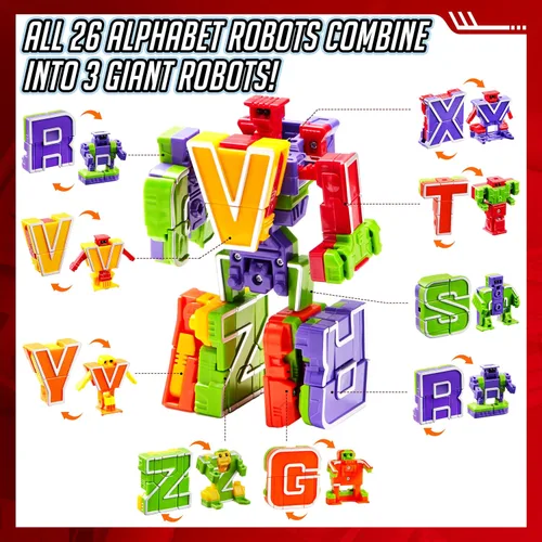 Miniatura 3 de JOYIN Juguetes de Robots del Alfabeto para Niños, Juguetes de Aprendizaje ABC, Alphabots, Letras, Juguete Educativo para Niños Pequeños, Premios