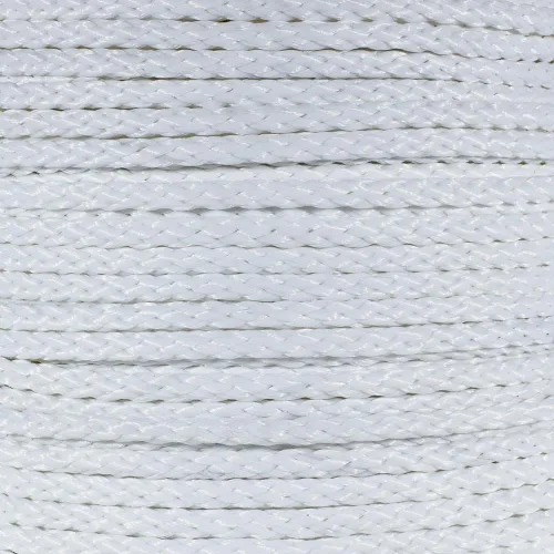 Cuerda de polipropileno trenza hueca (1/2 pulgada, 50 pies, blanco) - Cuerda de barrera - Marcación de senderos, control de multitudes, campos de