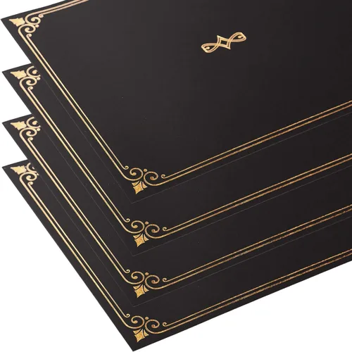 Miniatura 7 de Paquete de 25 portacreditados, 25 tapas de certificados para papel de tamaño carta, carpetas de certificados, color negro, 9 x 11.5 pulgadas