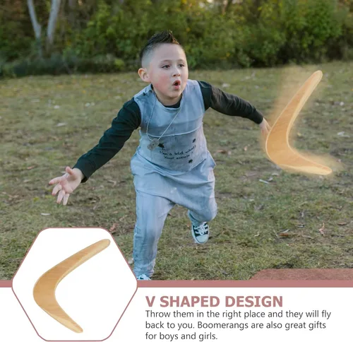 Miniatura 9 de Gatuida Boomerang para niños y adultos: lanzar boomerangs en forma de V, hecho a mano, artesanía, juguete de madera, captura rápida para mujeres
