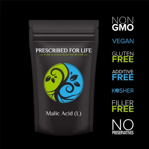Miniatura 3 de Prescribed For Life L Polvo de ácido málico para la elaboración de vino y más, 100% ácido málico puro, grado USP, sin gluten, vegano, sin OMG