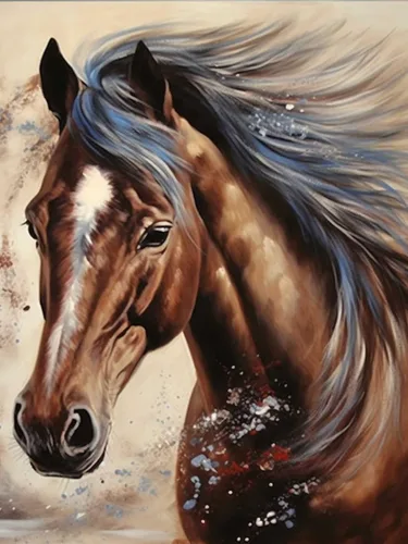 Miniatura 8 de Reofrey Kits de arte de diamantes de bricolaje para adultos, caballos, animales, taladro completo, redondo, diamantes de imitación, kit de pintura
