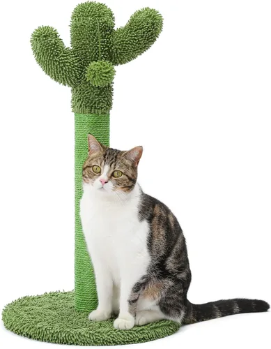 Made4Pets Poste Rascador para Gatos, 21.7" Rascador de Gatos con Forma de Cactus, Poste Rascador para Gatitos con Cuerda de Sisal Natural para Gatos