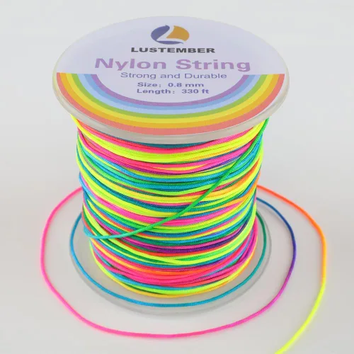 Miniatura 17 de 0.8mm de cuerda de nailon, cuerda fuerte para pulseras, cordón de nailon duradero para fabricación de joyas, pulseras, ensartado de cuentas
