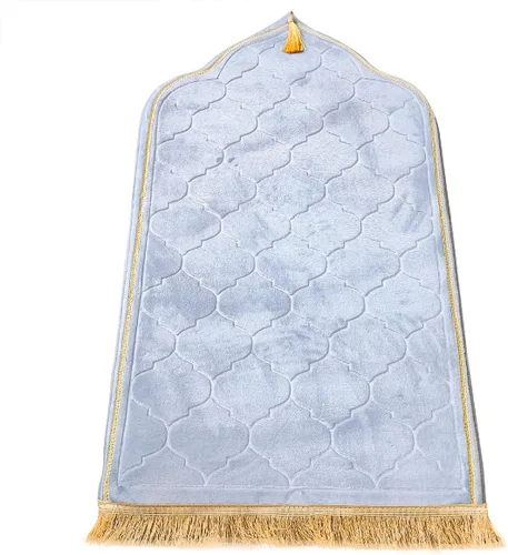 Alfombra de oración musulmana, gruesa y suave, alfombra musulmana portátil, alfombra de oración musulmana, alfombra de oración turca, alfombra Gris