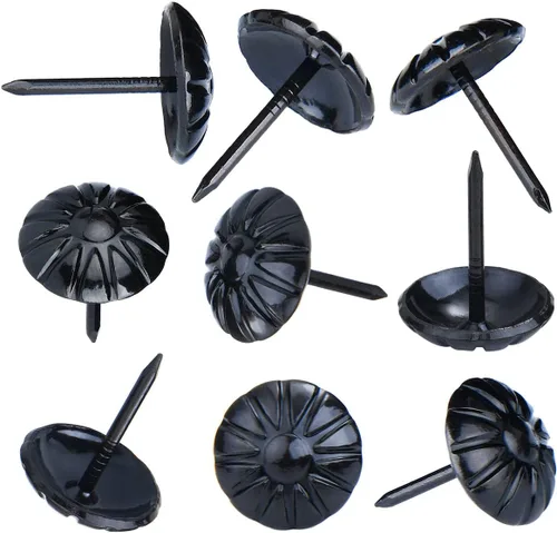 Miniatura 5 de Tachuelas de tapicería para muebles, clavos de tapicería negros de 3/4 pulgadas, tachuelas decorativas, 100 tachuelas de muebles resistentes