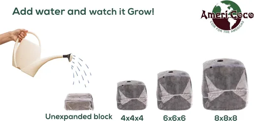 Miniatura 3 de Cubos de cultivo – 6 x 6 pulgadas – Mezcla de fibra térmica de coco y fibra térmica de madera para cultivo medio comprimido – Sustrato